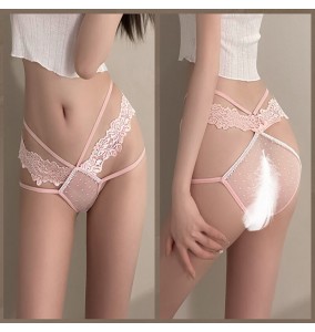 FEE ET MOI - Seductive Lace Open-Crotch Panties (Pink)